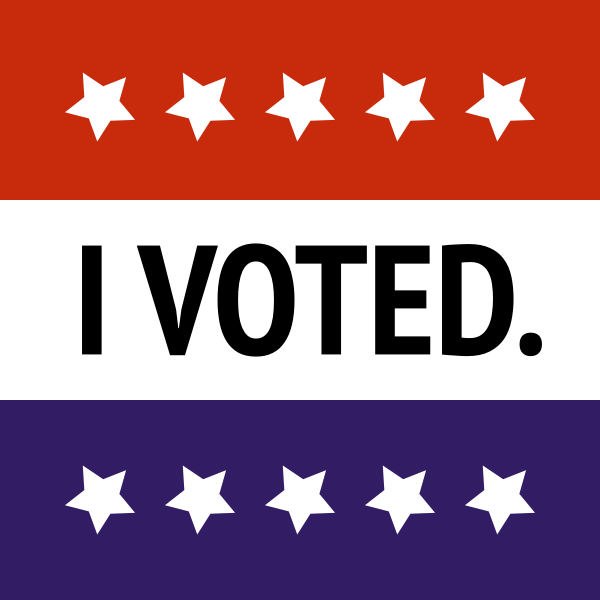 SVG I voted US election banner vector drawing