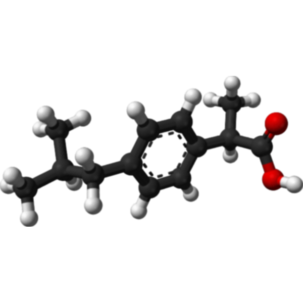 SVG Ibuprofen molecule 3d image