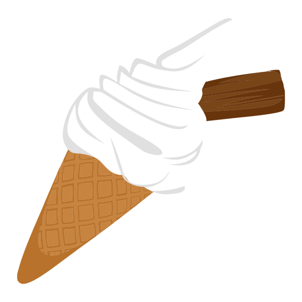 SVG Ice cream cone with chocolate biscuit vector graphics