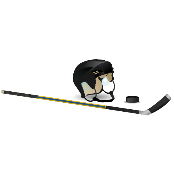 SVG Ice hockey stick cap and puck vector image
