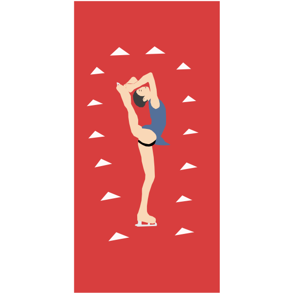 SVG Ice skater vector image on red background