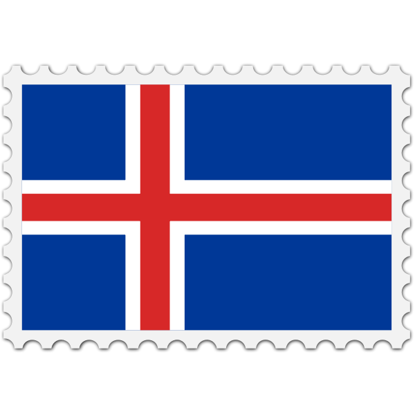 SVG Iceland flag stamp