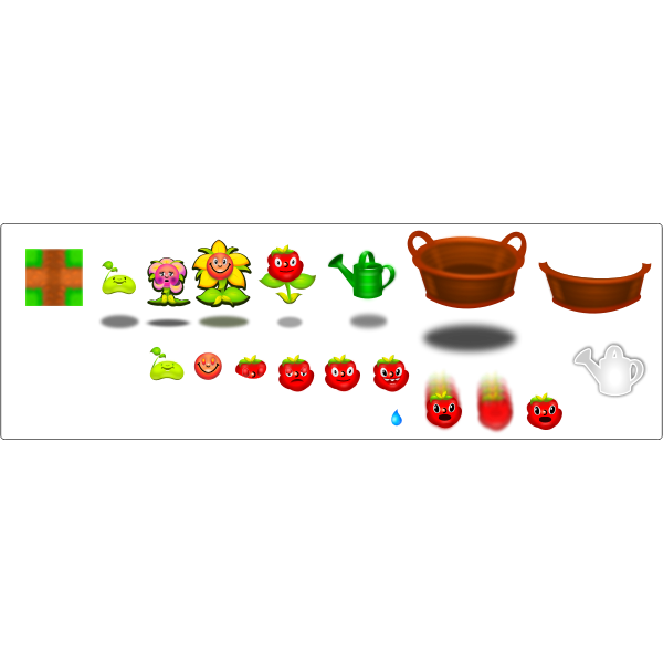 SVG Icon set for computer game vector drawing