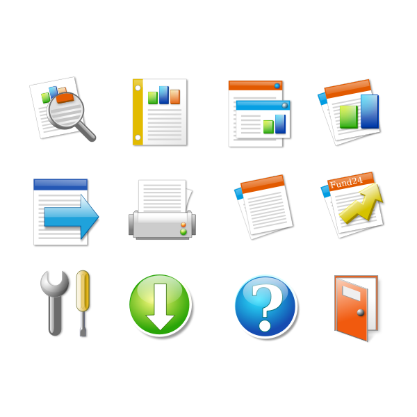 SVG Icon set office Candy