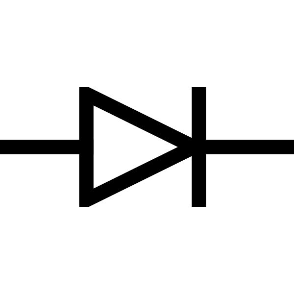 SVG IEC style diode symbol vector drawing