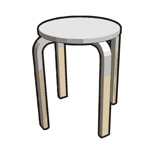 SVG IKEA FROSTA Stool Half GRAY