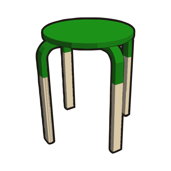 SVG IKEA FROSTA Stool Half GREEN