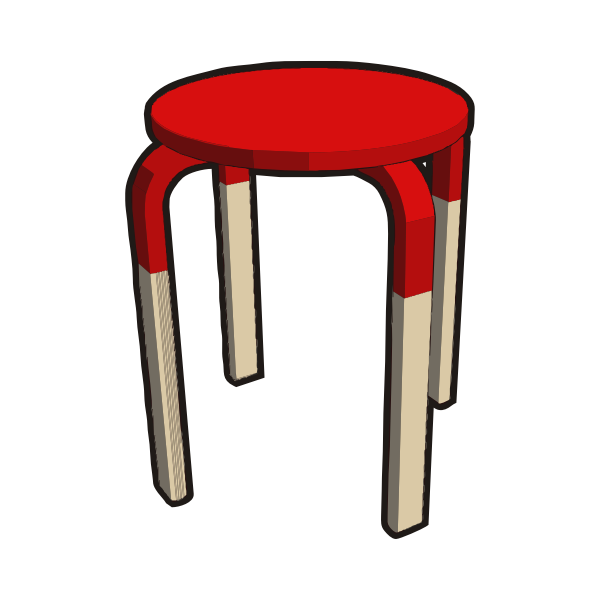 SVG IKEA FROSTA Stool Half RED