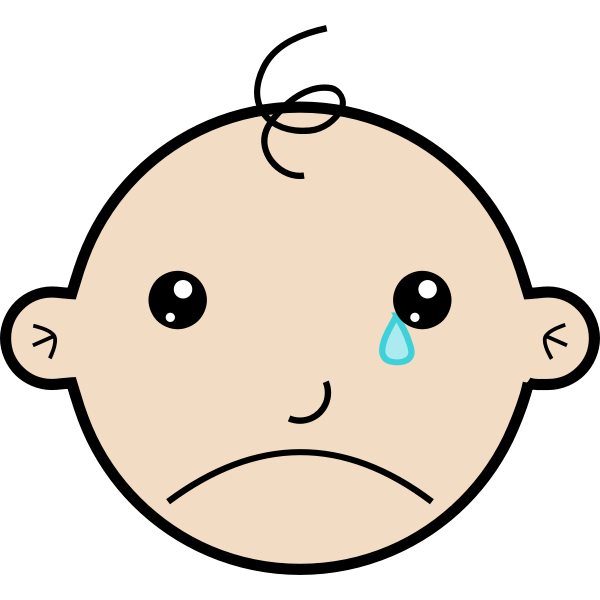 SVG Illustration of a crying baby