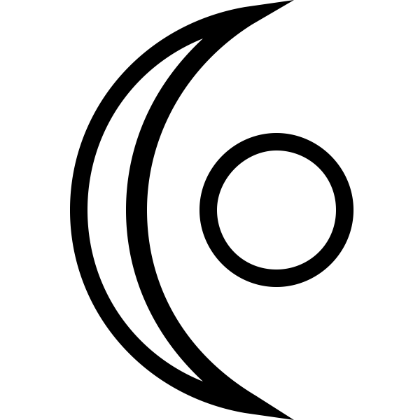 SVG Illustration of a symbol with crescent shape and a circle