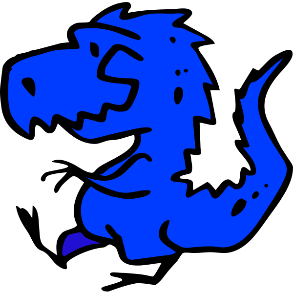 SVG Illustration of abstract blue dinosaur
