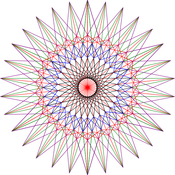 SVG Illustration of animated star from geometrical shapes