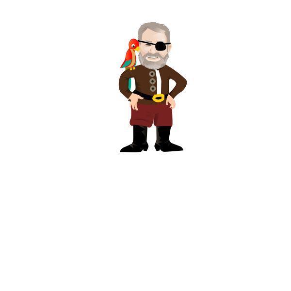 SVG Illustration of bearded man with an eye bandage