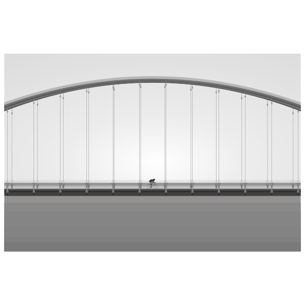 SVG Illustration of biker on a bridge