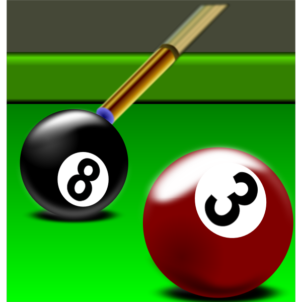 SVG Illustration of black and red billiard balls
