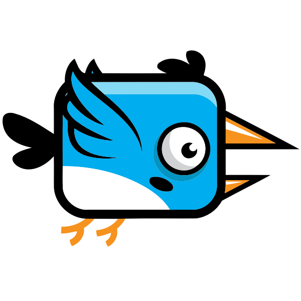 SVG Illustration of blue bird with big beak