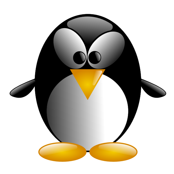 SVG Illustration of cartoon penguin with big eyes
