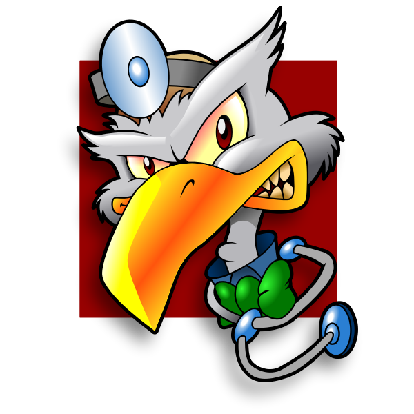 SVG Illustration of cartoon vulture doctor avatar