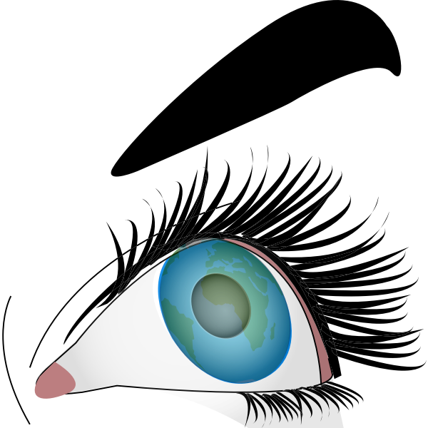 SVG Illustration of close-up of a blue female eye