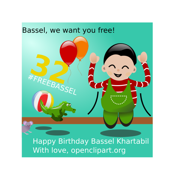 SVG Illustration of colorful happy birthday poster