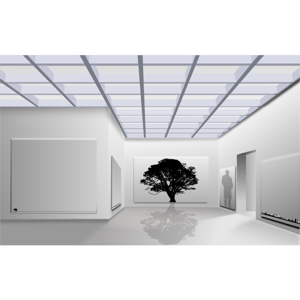 SVG Illustration of cubic tree in an office complex