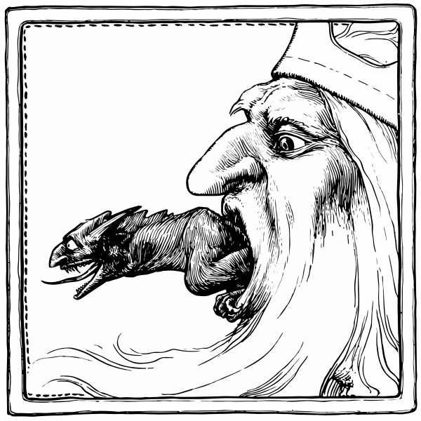 SVG Illustration of demon and a king