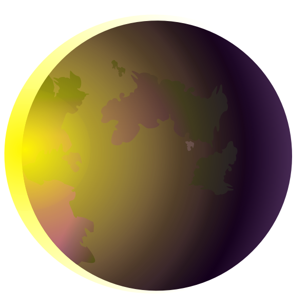 SVG Illustration of eclipse of the sun behind Earth