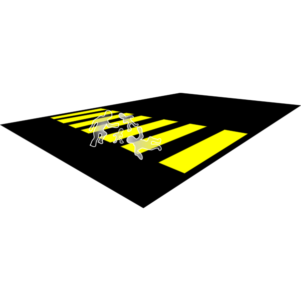 SVG Illustration of family hit by car on a zebra crossing