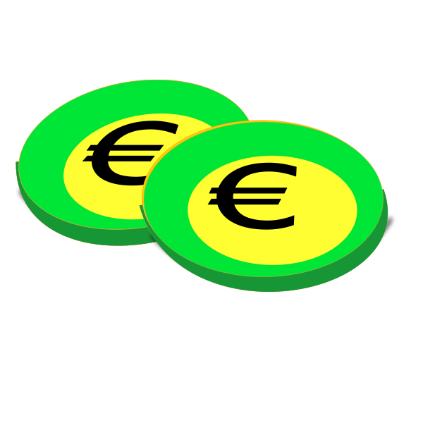 SVG Illustration of green euro coins