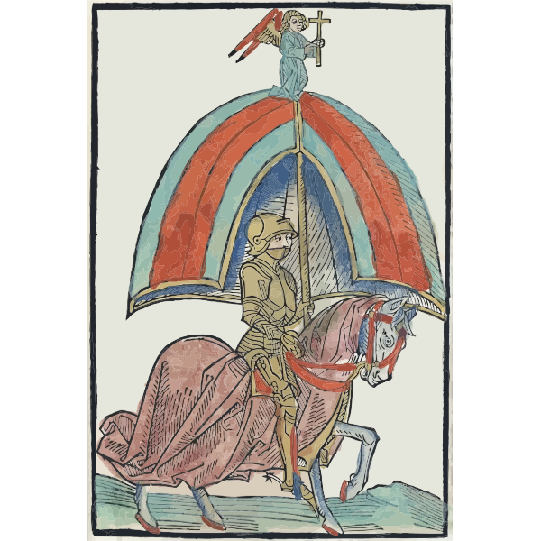 SVG Illustration of Knight wearing Gothic armour