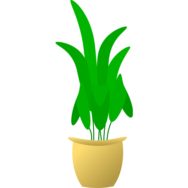 SVG Illustration of large leafed plant in pot