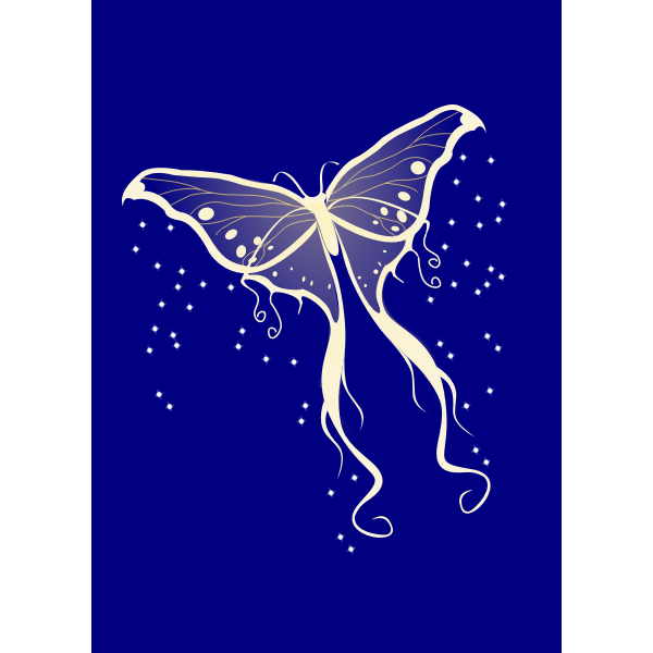 SVG Illustration of light moth on blue background