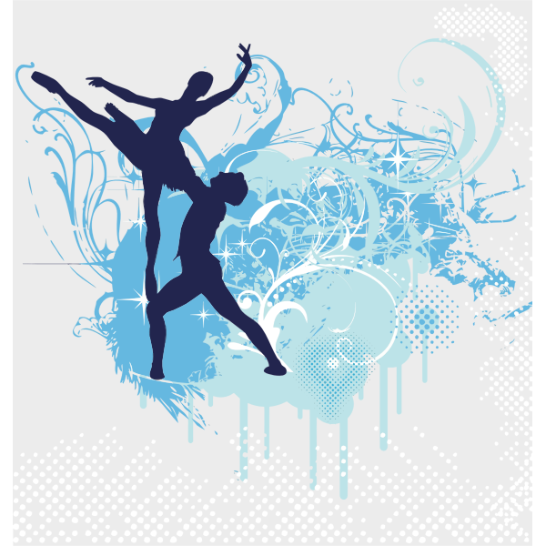 SVG Illustration of poster with ballet dancers