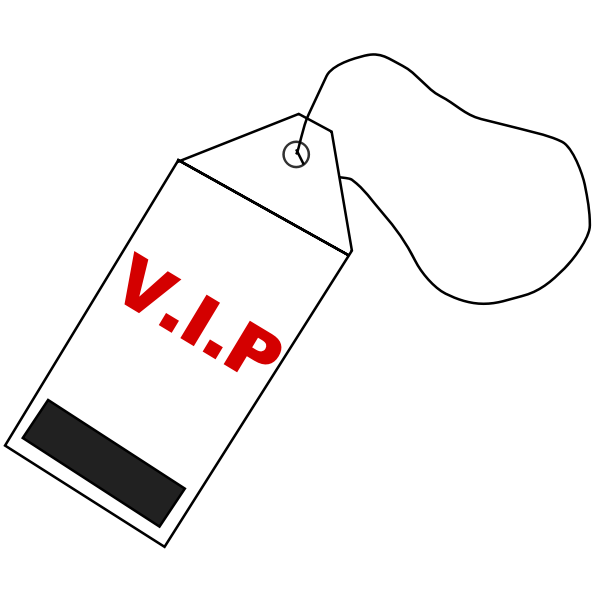 SVG Illustration of red and black VIP tag