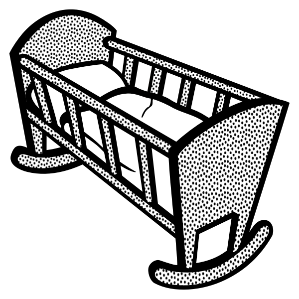 SVG Illustration of spotty baby cot