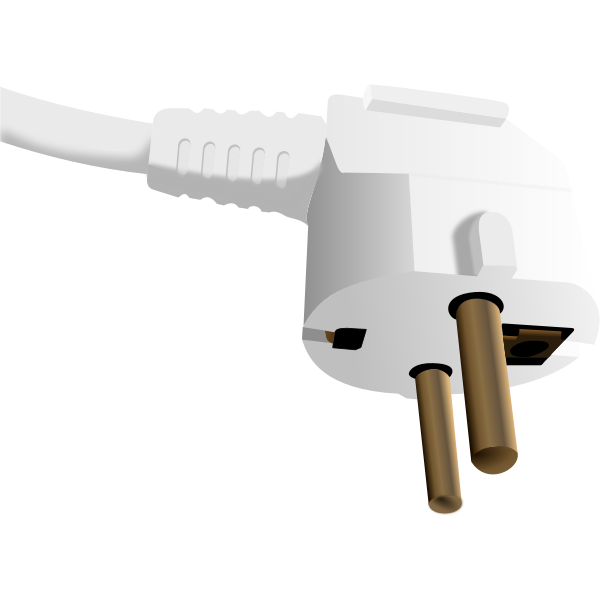 SVG Illustration of white European electricity plug