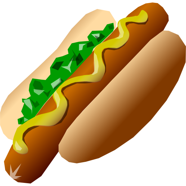 SVG Image of a hot dog served with mustard