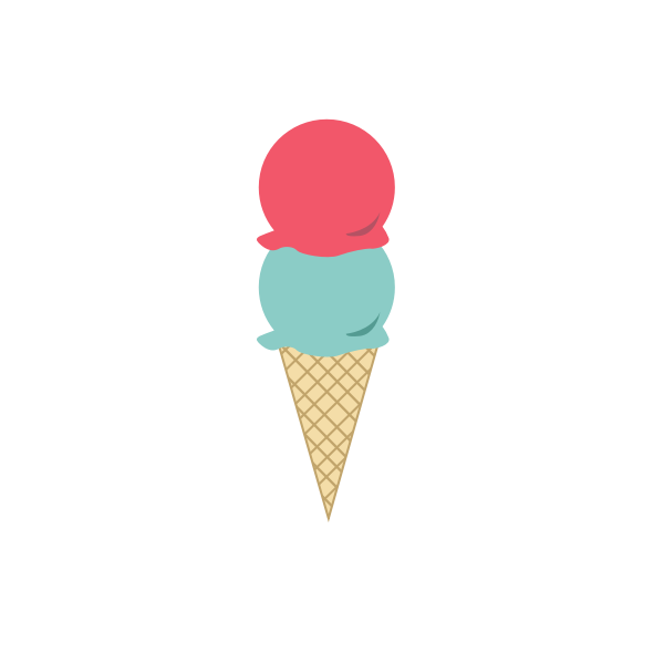 SVG Image of an ice-cream in a cornet with two scoops