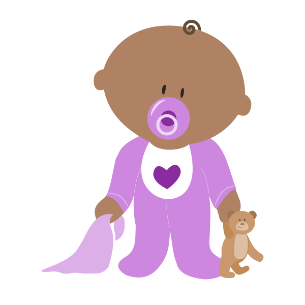 SVG Image of baby in purple clothing