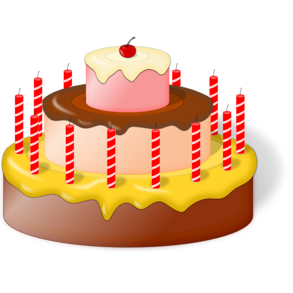 SVG Image of birthday cake with cherry on top