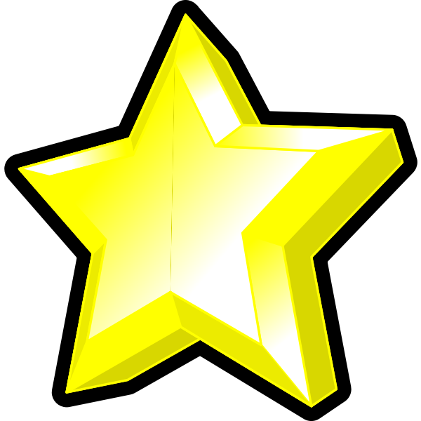 SVG Image of bright yellow star with bevel