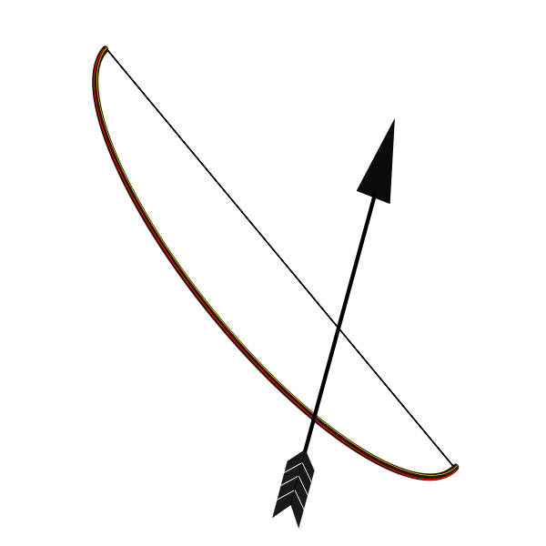 SVG Image of brown bow and black arrow