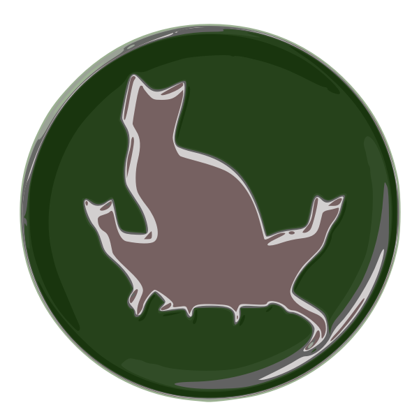 SVG Image of cat family reflective green button
