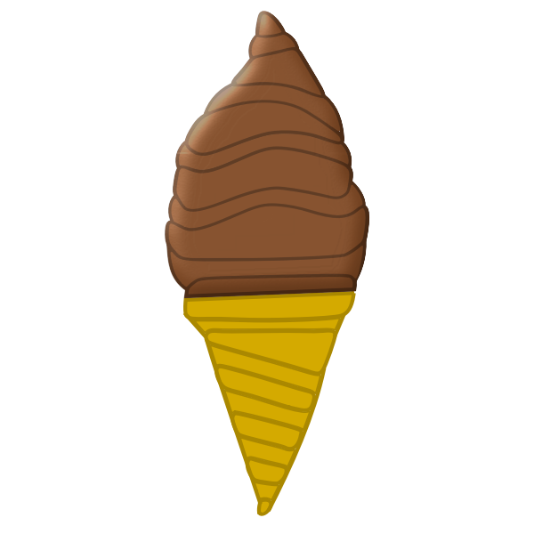 SVG Image of chocolate ice cream in cone