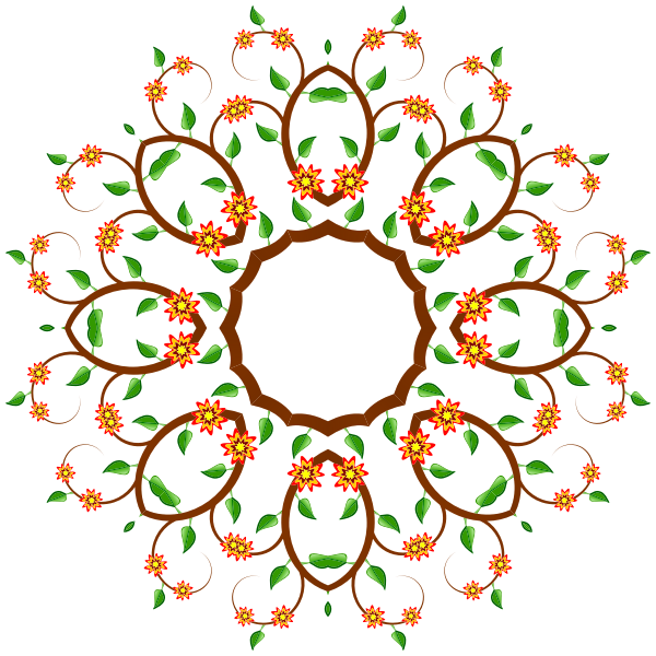 SVG Image of circle-shaped floral tree