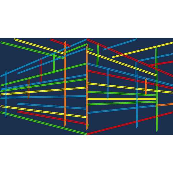 SVG Image of color digital lines criss crossed on blue background