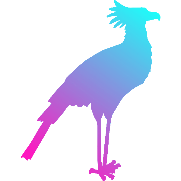 SVG Image of colored secretary bird silhouette