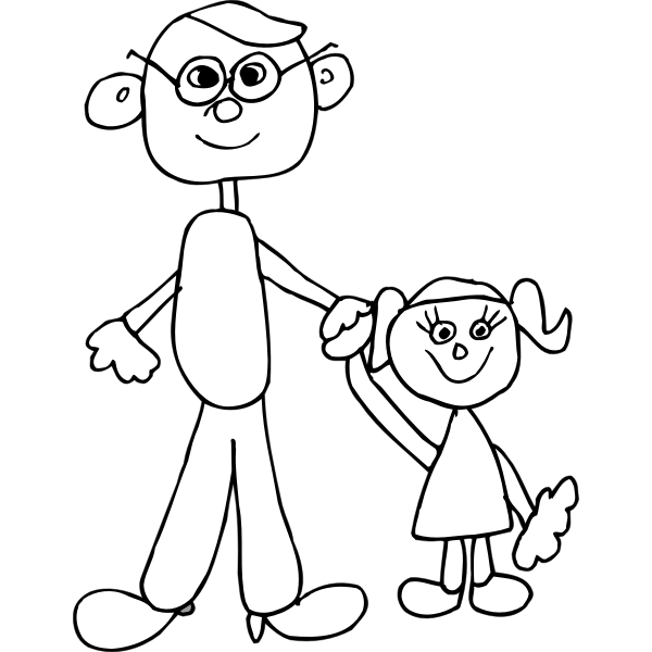 SVG Image of dad holding daughter039s hand