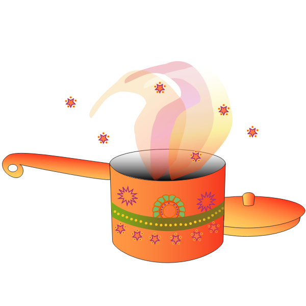 SVG Image of decorated cooking pot with lid
