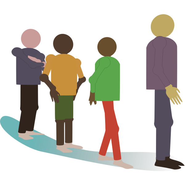 SVG Image of different people standing in line